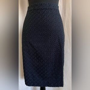LOFT Black Textured Pencil Skirt